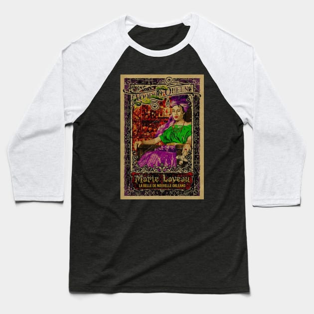 Marie Laveau Voodoo Queen Baseball T-Shirt by We Saw the Devil: A True Crime Podcast